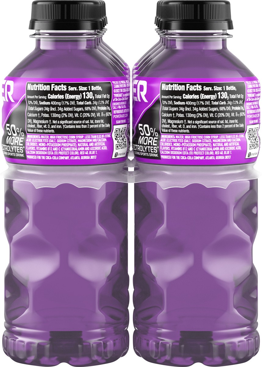 slide 9 of 9, POWERADE Grape Bottles, 20 fl oz, 8 Pack, 8 ct; 20 fl oz