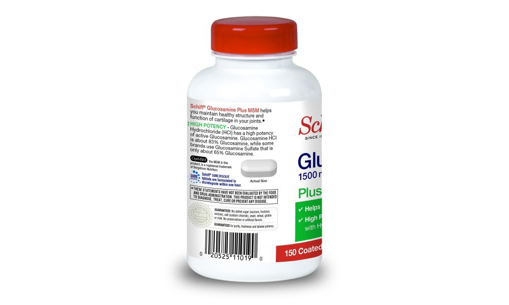 slide 3 of 3, SCHIFF SPECIALTY Schiff Glucosamine 1500mg (per serving) Plus MSM Tablets (150 count), To Help Support Joint Mobility and Flexibility With Extra Cartilage Support*, 150 ct