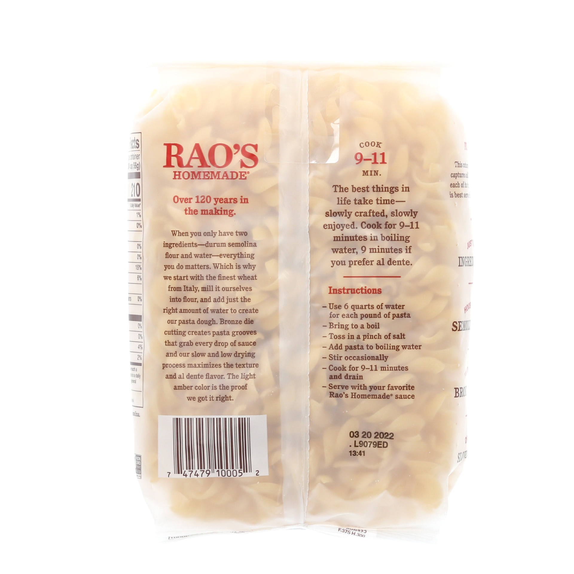 slide 2 of 13, Rao's Homemade Fusilli Pasta, 16oz, Traditionally Crafted, Premium Quality, From Durum Semolina Flour, Traditional Bronze Die Cut, Imported from Italy, 12 oz