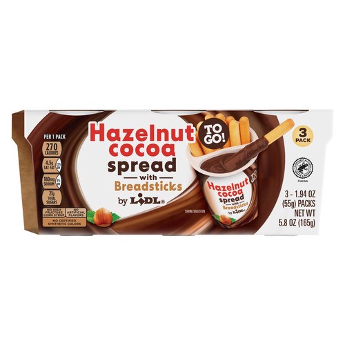 slide 1 of 1, hazelnut cocoa spread with breadsticks, 5.8 oz