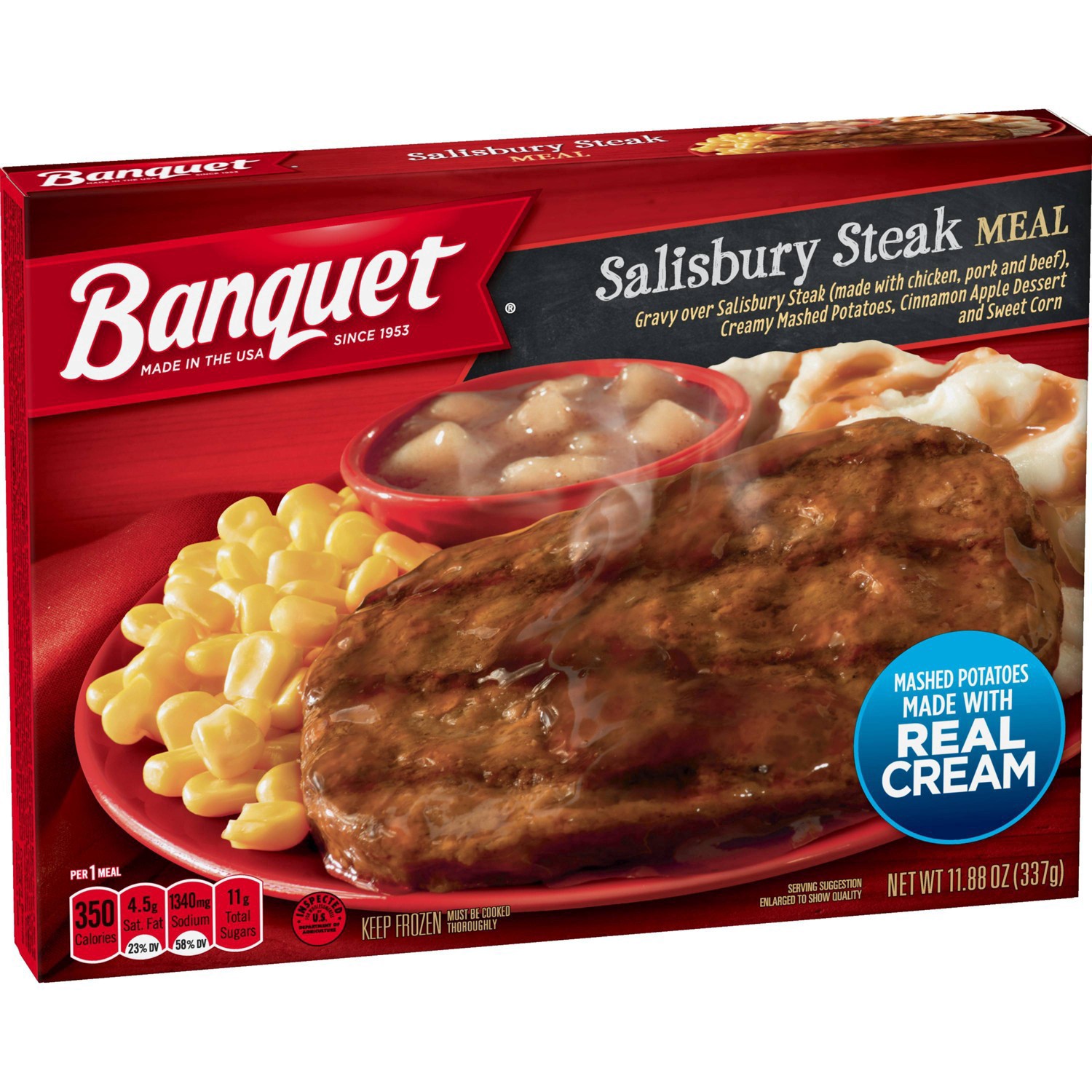 slide 19 of 28, Banquet Frozen Salisbury Steak Meal, 11.88 oz
