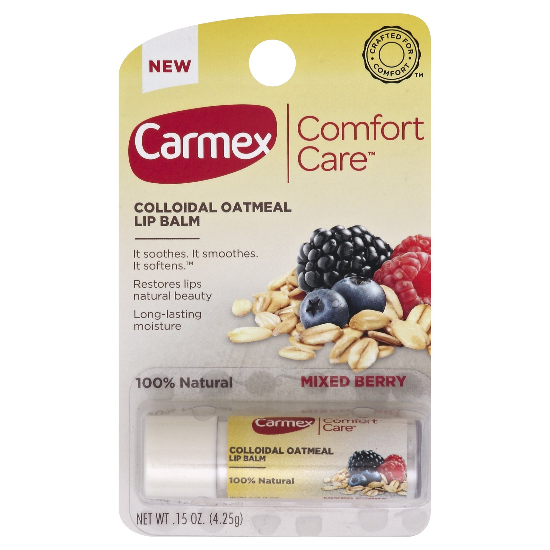 slide 1 of 2, Carmex Comfort Care Berry Flavor Lip Balm, 0.15 oz