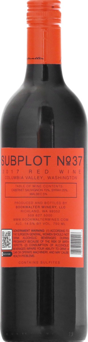 slide 8 of 10, Subplot No 37 Columbia Valley Washington Red Wine 750 ml, 750 ml