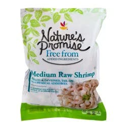 Nature's Promise Raw Tail-On Peeled Medium Shrimp 41-50 ct per lb Frozen