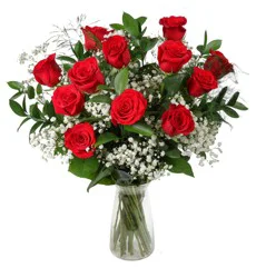 BLOOMS by H-E-B Dozen Red Roses Designer Flower Arrangement