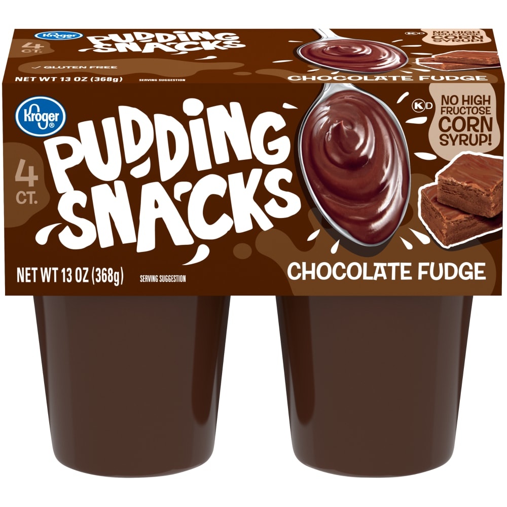 slide 1 of 1, Kroger Chocolate Fudge Pudding Snacks, 13 oz