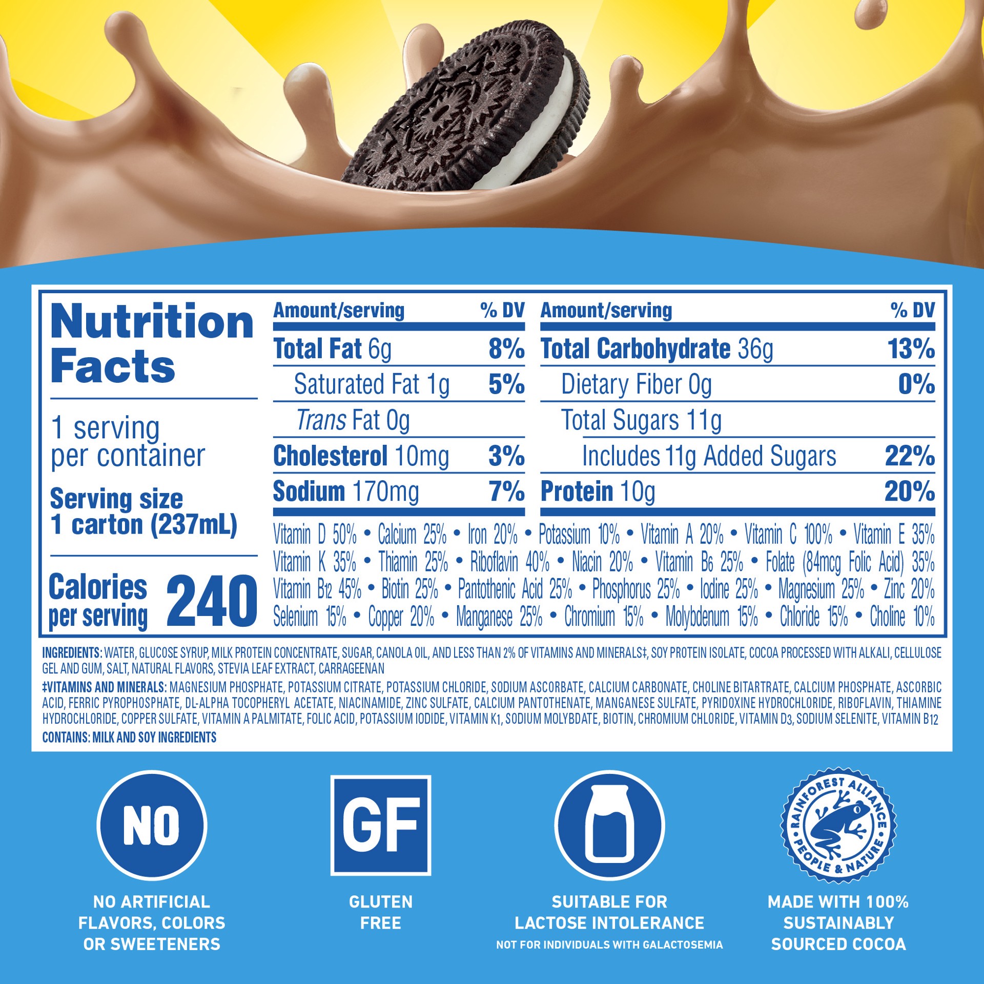 slide 3 of 5, Carnation Cookies & Cream Breakfast Essentials Nutritional Drink - 6 ct; 8 fl oz, 8 fl oz