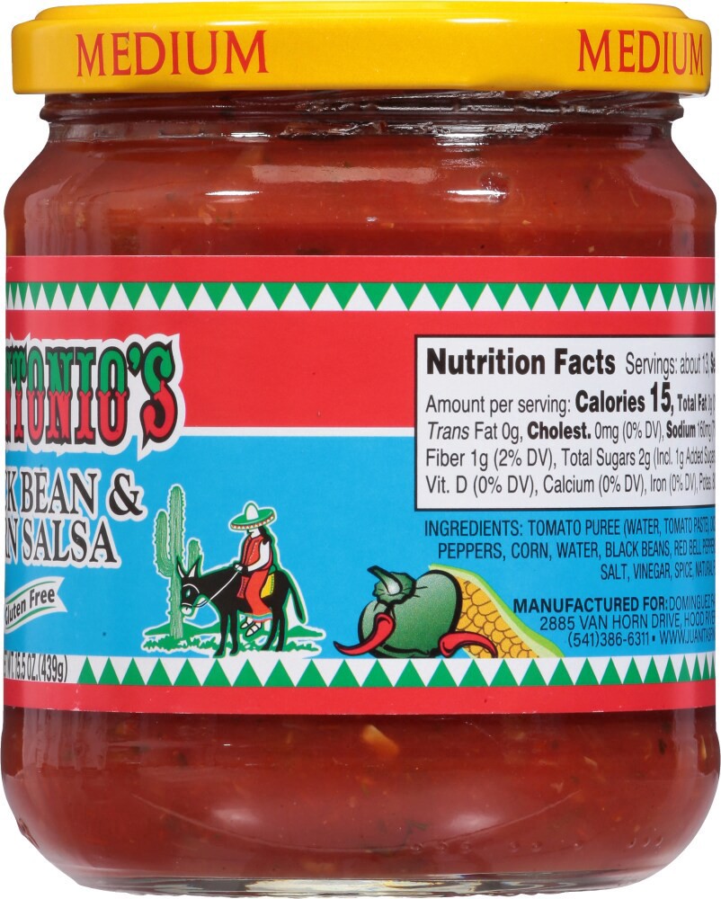 slide 3 of 5, Juantonio's Black Bean & Corn Salsa, 15.5 oz