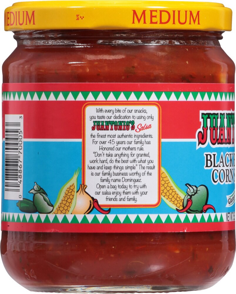 slide 2 of 5, Juantonio's Black Bean & Corn Salsa, 15.5 oz