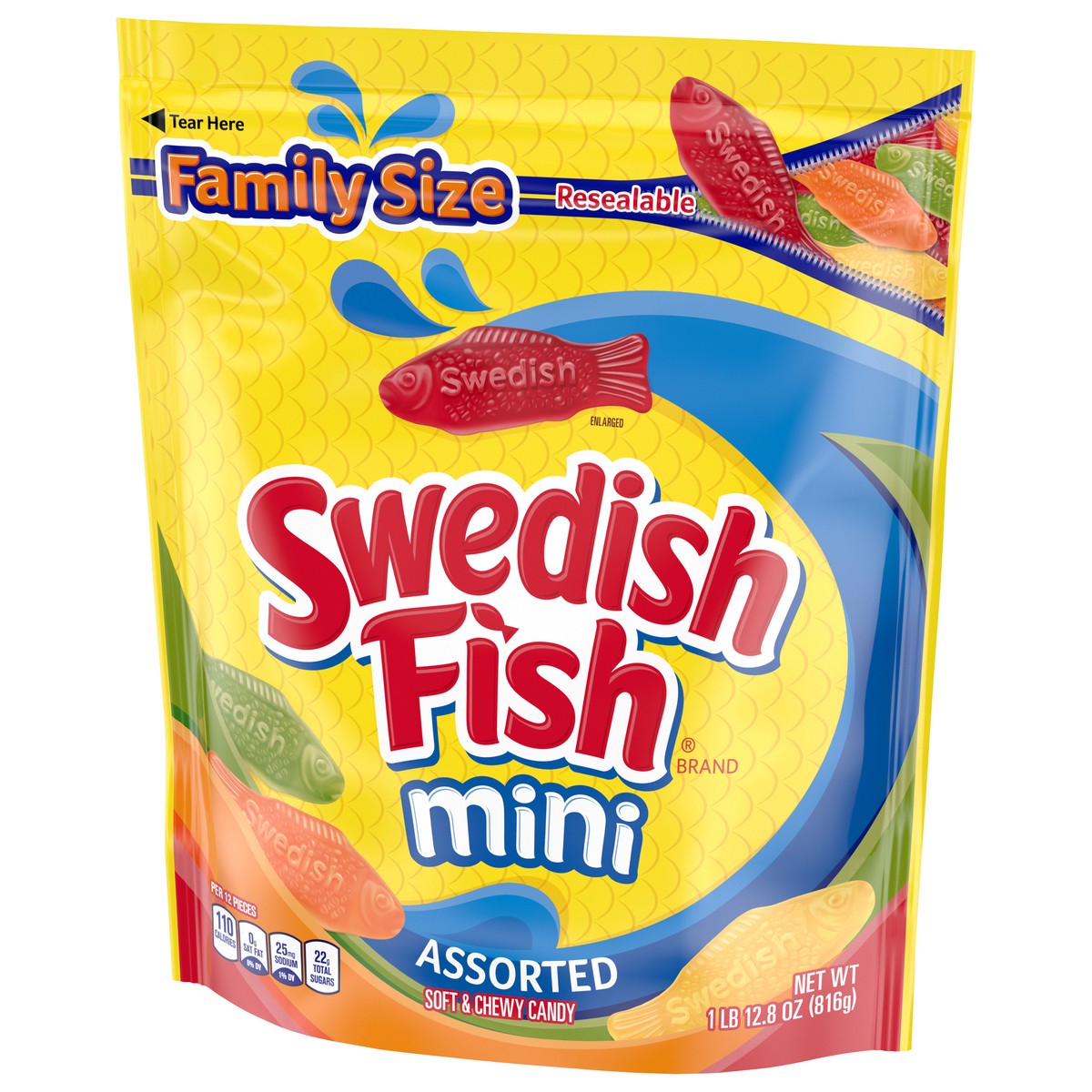 slide 4 of 11, Swedish Fish Candy Soft & Chewy Assorted Mini Family Size, 1.8 lb