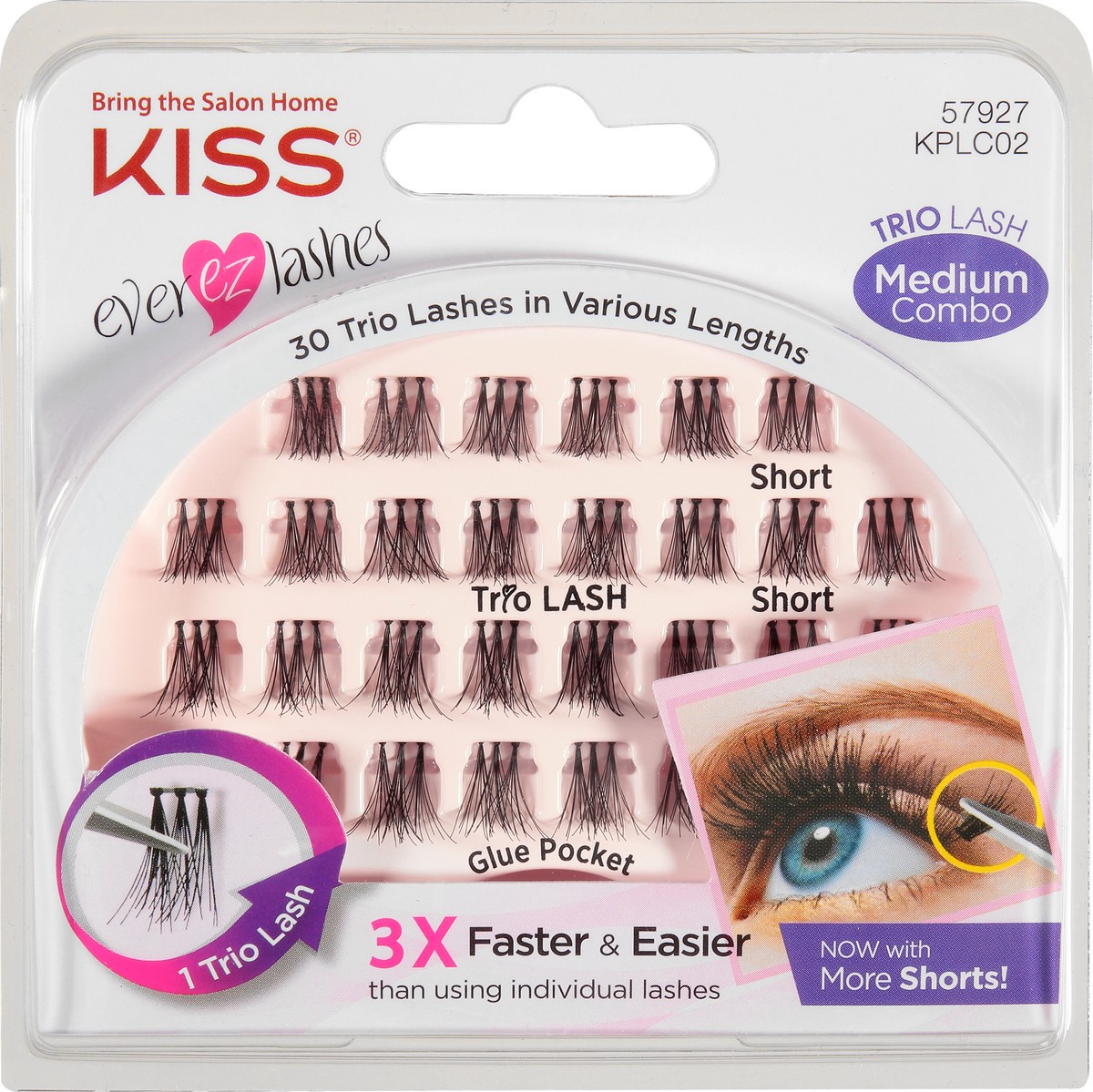 slide 1 of 5, Kiss Medium Combo Trio Ever EZ Lashes 30 ea, 30 ct