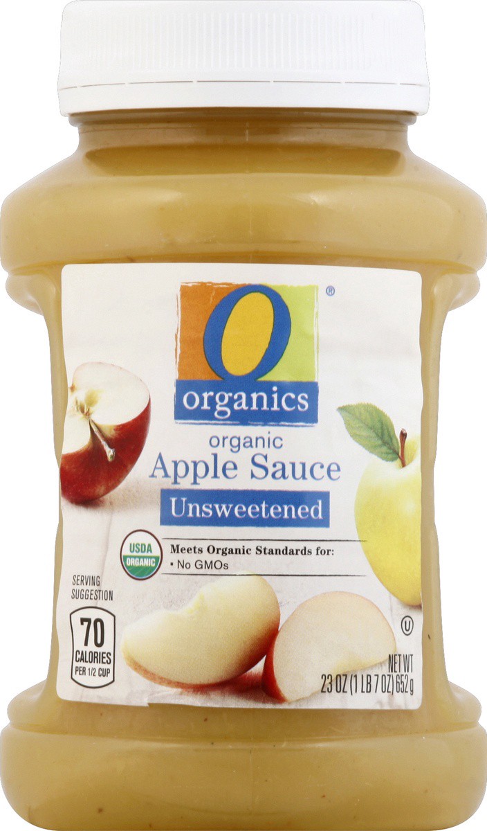 slide 2 of 2, O Organics Apple Sauce, Organic, Unsweetened, 23 oz