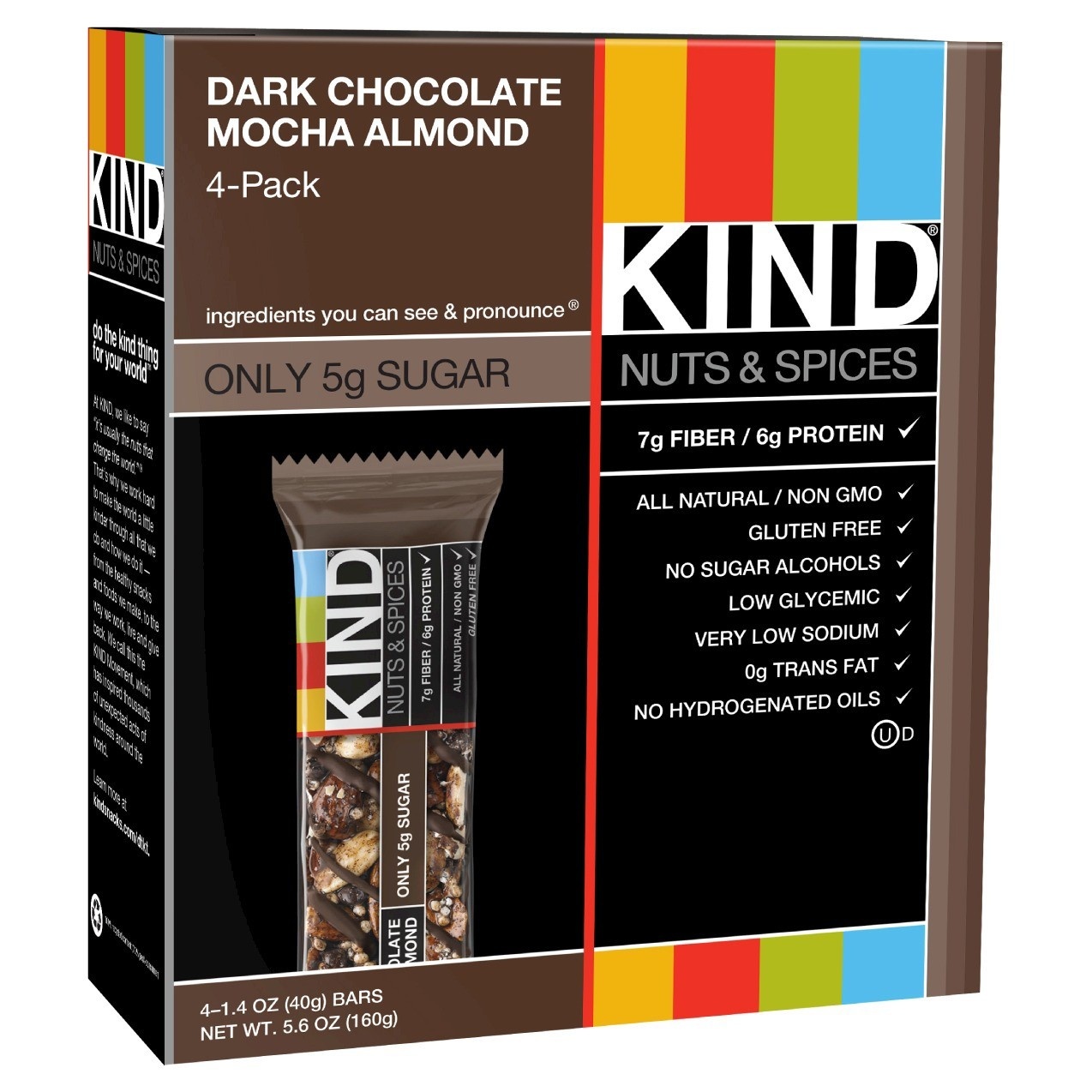 slide 1 of 1, Kind Dark Chocolate Mocha Almond Nutrition Bars, 4 ct