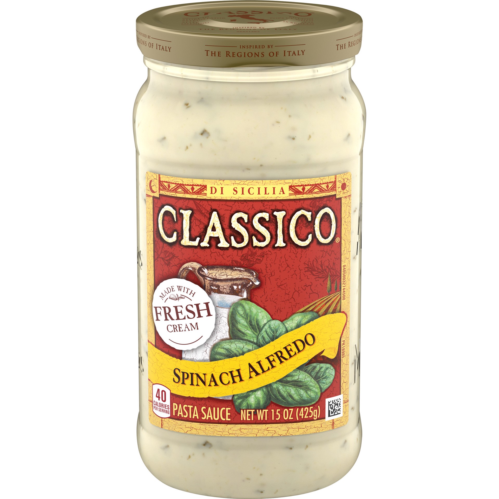 slide 1 of 13, Classico Spinach Alfredo Pasta Sauce, 15 oz Jar, 15 oz