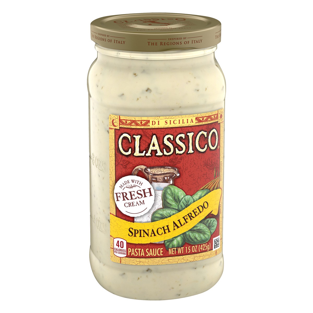 slide 9 of 13, Classico Spinach Alfredo Pasta Sauce, 15 oz Jar, 15 oz