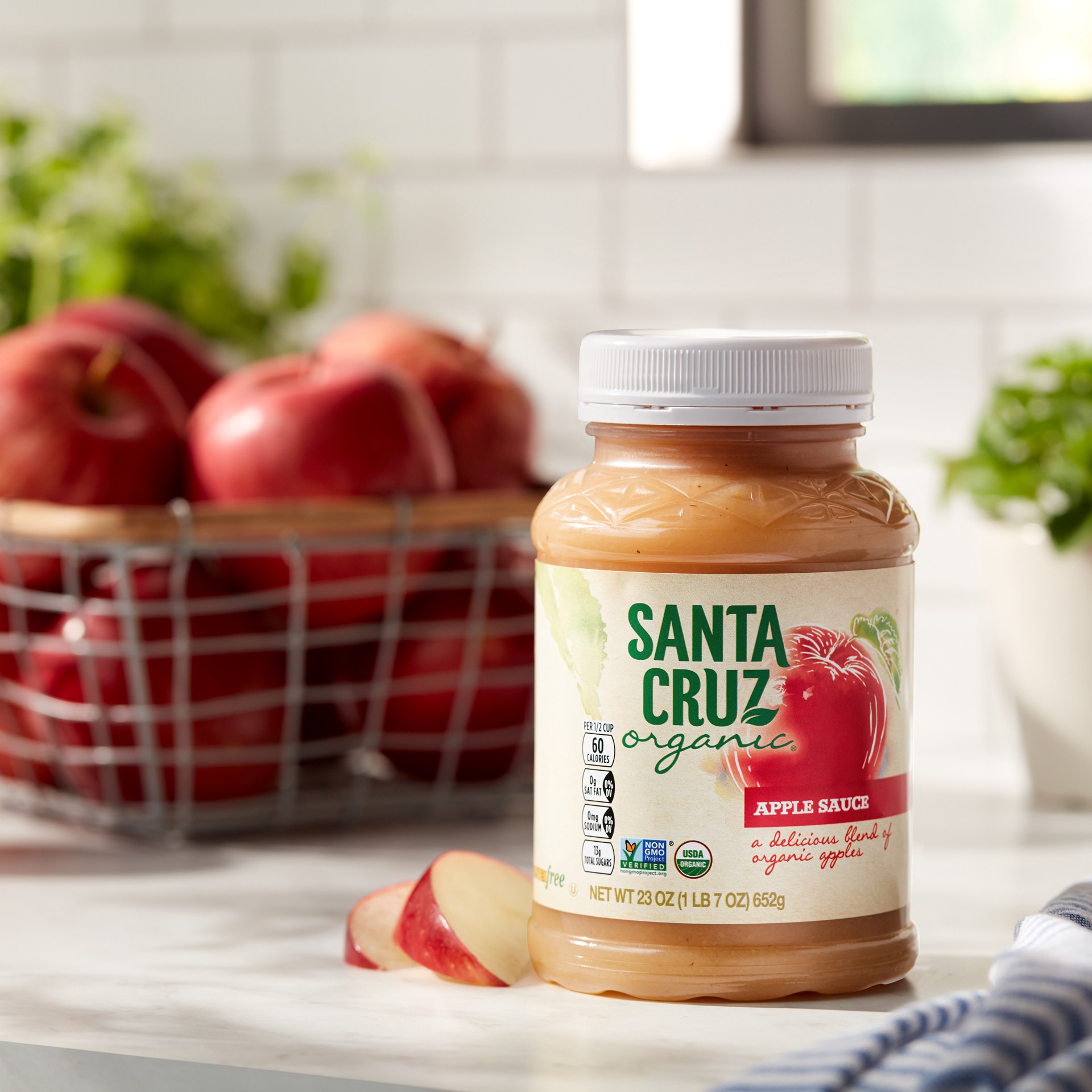 slide 3 of 5, Santa Cruz Organic Organic Unsweetened Applesauce 23 oz, 23 oz