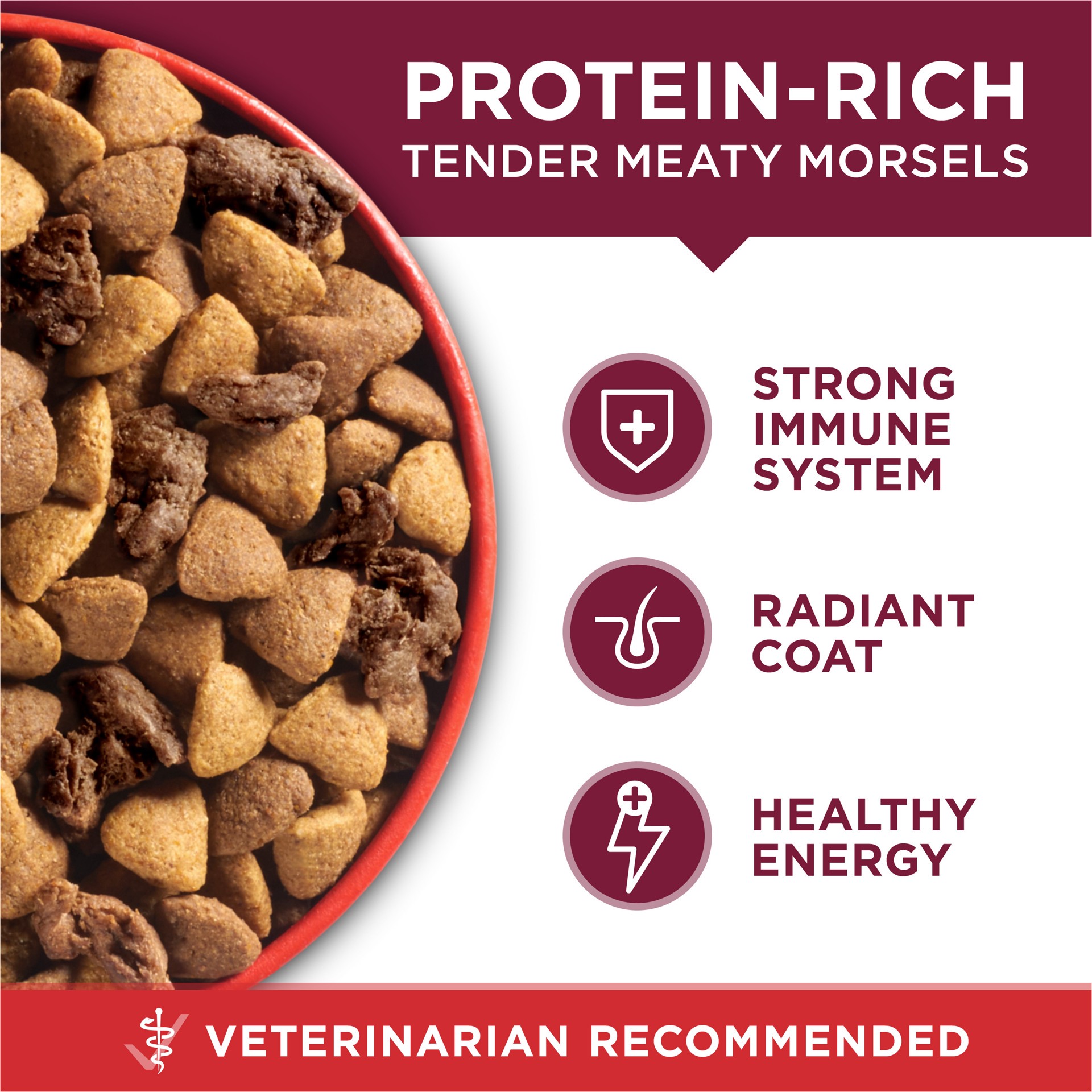 slide 9 of 9, ONE Purina ONE Small Bites Beef and Rice Formula Small High Protein Dry Dog Food Natural With Added Vitamins, Minerals and Nutrients, 16.5 lb