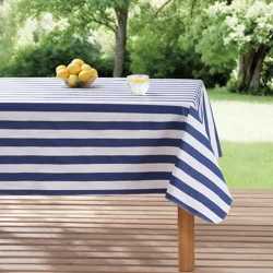 Meijer Corporate Seasonal Summer Peva Tablecloth, Cabana Stripe, 60 In X 84 In