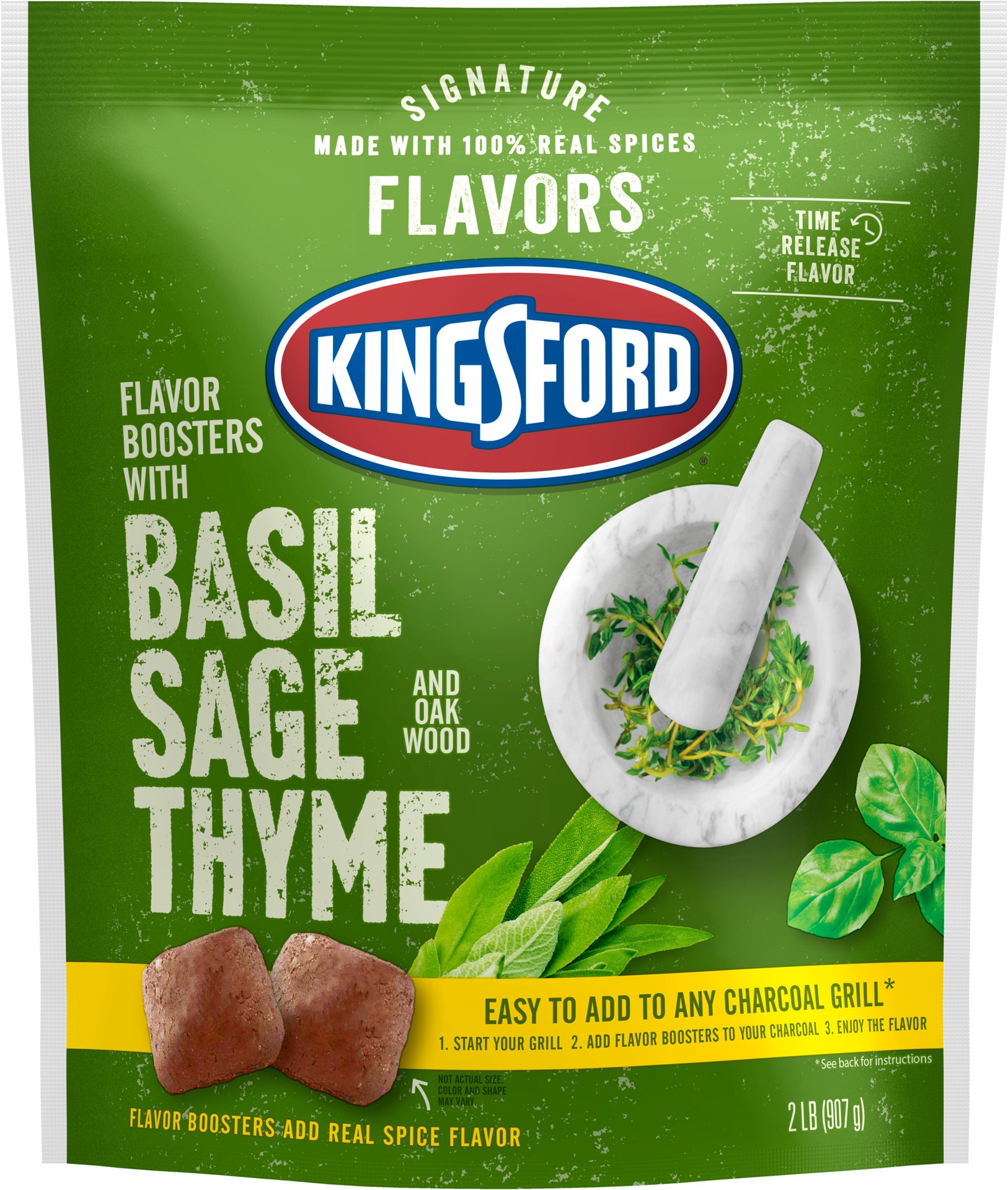 slide 1 of 5, Kingsford Signature Flavors Flavor Boosters with Basil, Sage and Thyme, 2 Pounds, 2 lb