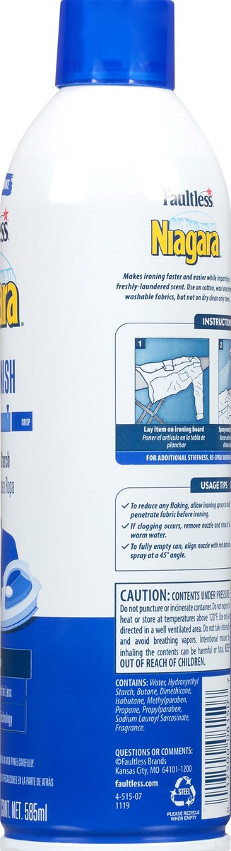 slide 11 of 12, Faultless Niagara Heavy Finish Ironing Spray Starch 20 oz, 20 oz
