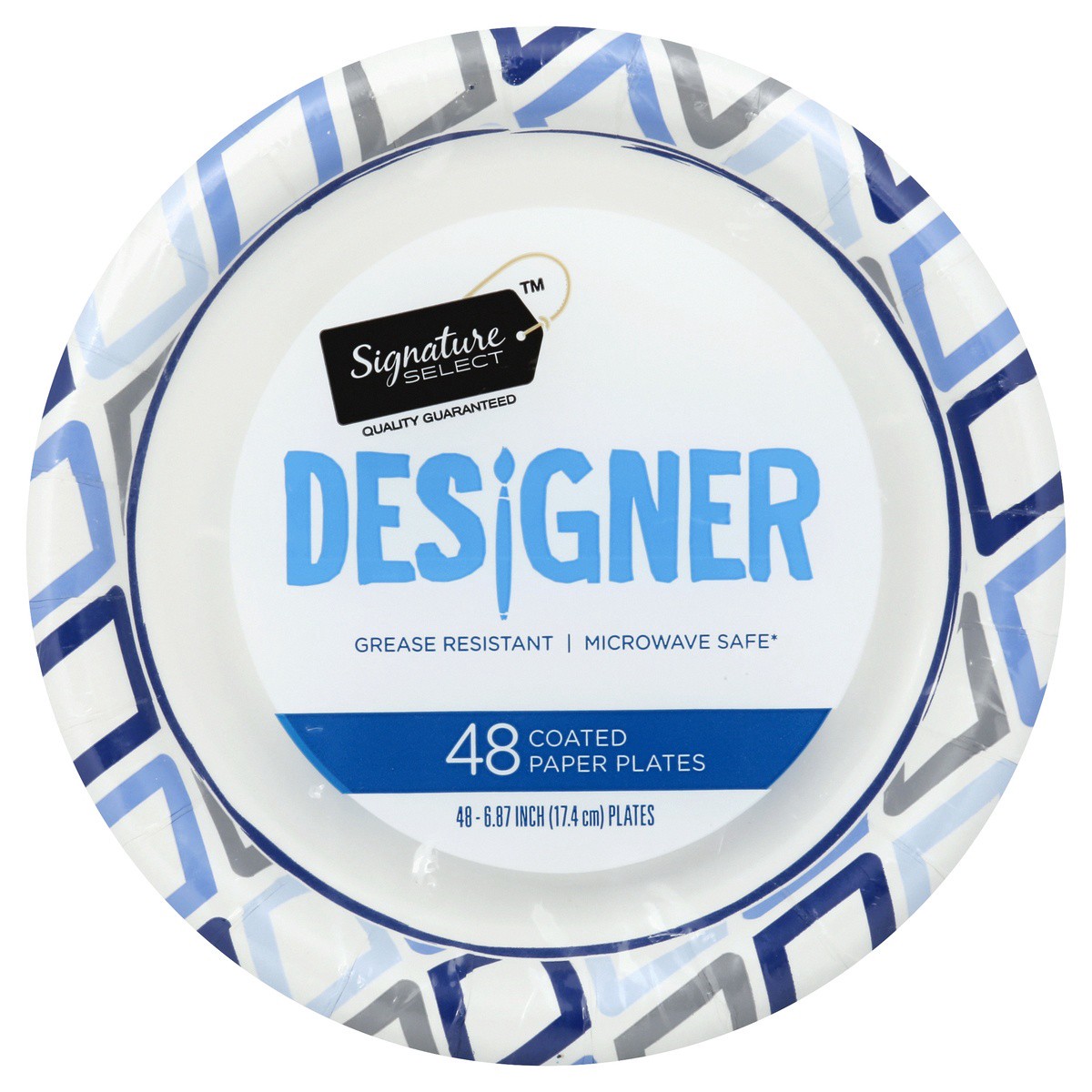 slide 1 of 3, Signature Select Paper Plates 48 ea, 48 ct