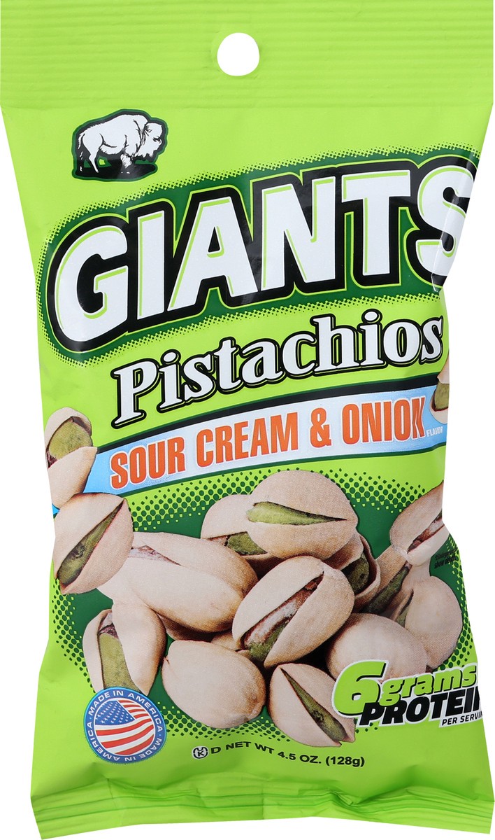 slide 2 of 12, GIANTS Sour Cream & Onion Flavor Pistachios 4.5 oz, 4.5 oz