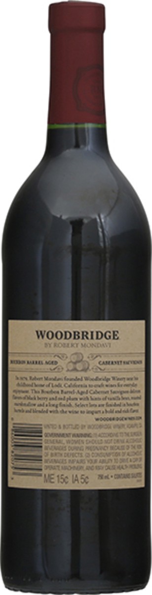 slide 7 of 9, Woodbridge by Robert Mondavi Bourbon Barrel Aged Cabernet Sauvignon Red Wine, 750 mL Bottle, 750 ml