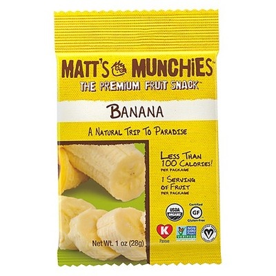 slide 1 of 1, Matt's Munchies Banana Fruit Snacks, 1 oz