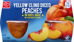 Harris Teeter™ Yellow Cling Diced Peaches 100% Juice Fruit Bowls
