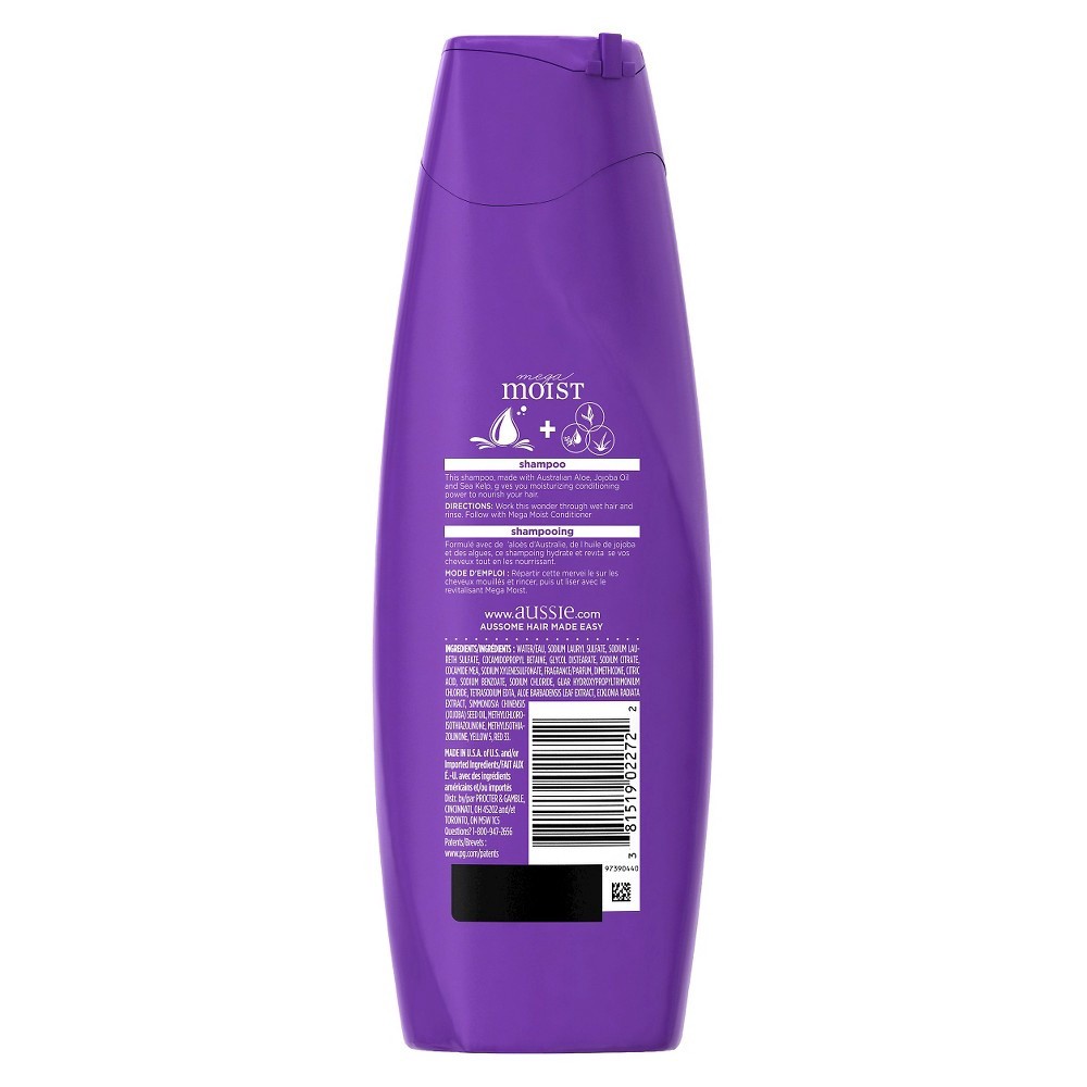 slide 5 of 6, Aussie Mega Moist Shampoo, 13.5 oz