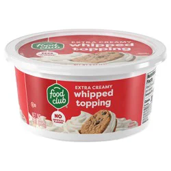 Food Club Extra Creamy Whipped Topping 8 oz