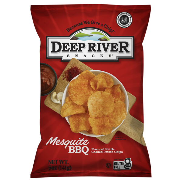 slide 1 of 1, Deep River Snacks Mesquite BBQ Kettle Cooked Potato Chips, 5 oz