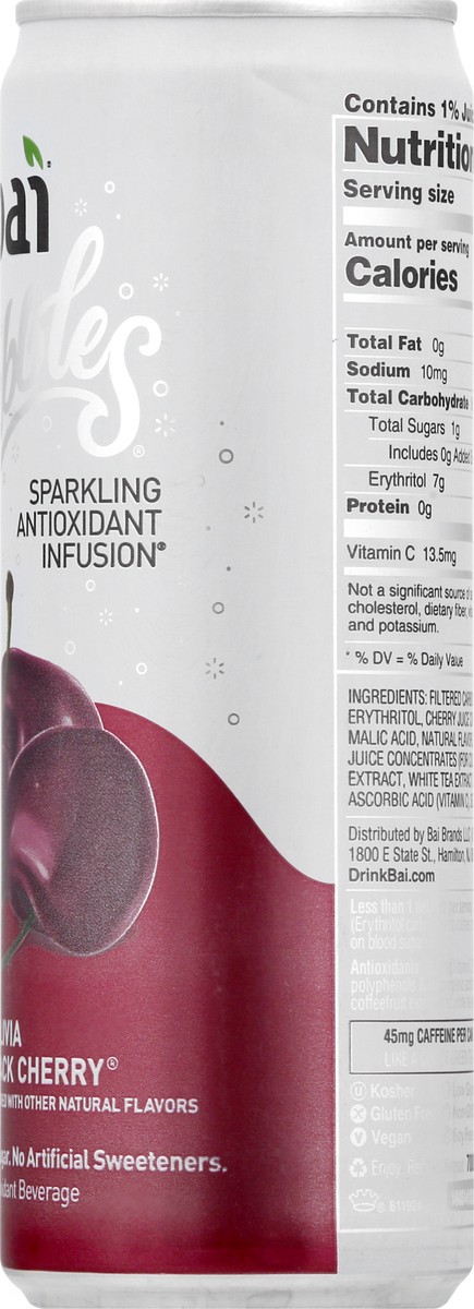 slide 4 of 13, Bai Bubbles Sparkling Water, Bolivia Black Cherry, Antioxidant Infused Drinks, 11.5 Fluid Ounce Can, 11.5 oz