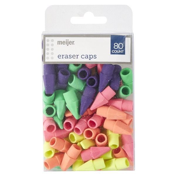 slide 1 of 5, Meijer Eraser Caps, 80 ct