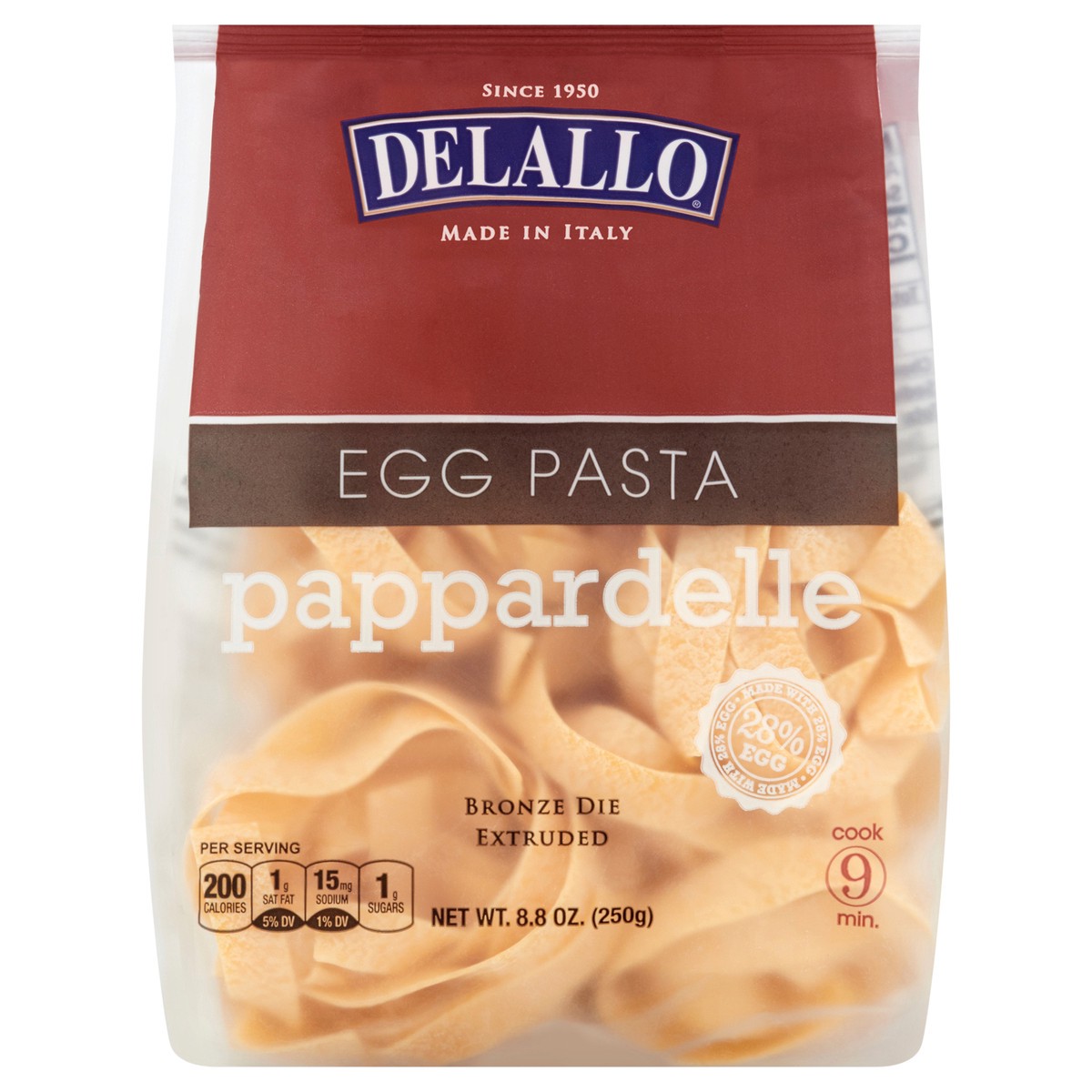 slide 1 of 8, Delallo Egg Pappardelle Nest Pasta, 8.82 oz