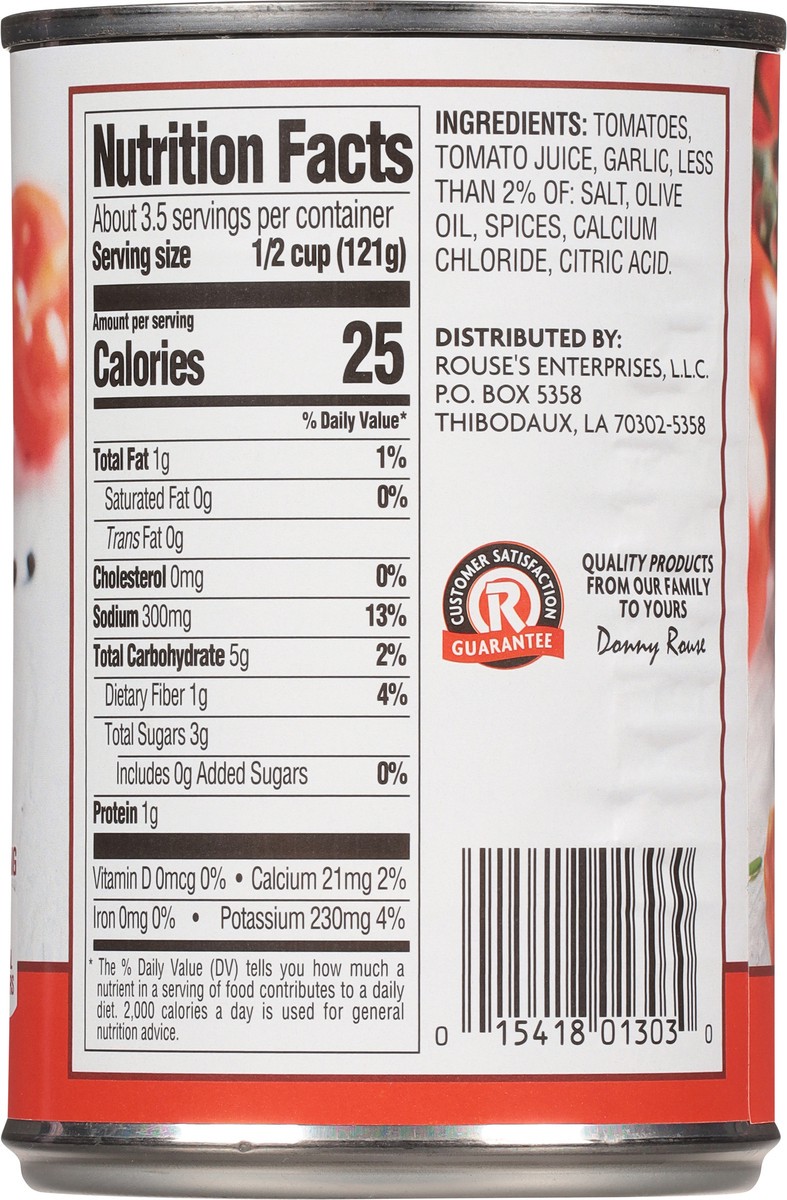 slide 7 of 9, Rouses Markets Diced Petite Garlic and Olive Oil Tomatoes 14.5 oz, 14.5 oz