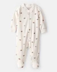 Carter's Baby Pastry Print Cotton Long-Sleeve Snug Fit Sleep & Play Pajamas - Cream NB