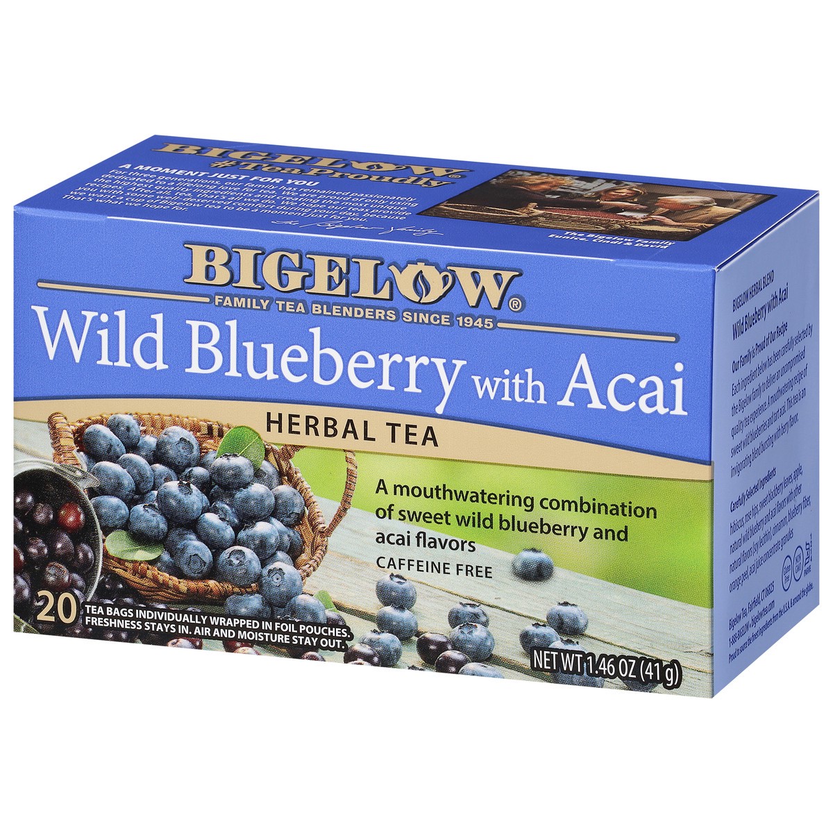 slide 2 of 10, Bigelow Tea Bags Caffeine Free Wild Blueberry with Acai Herbal Tea - 20 ct, 20 ct