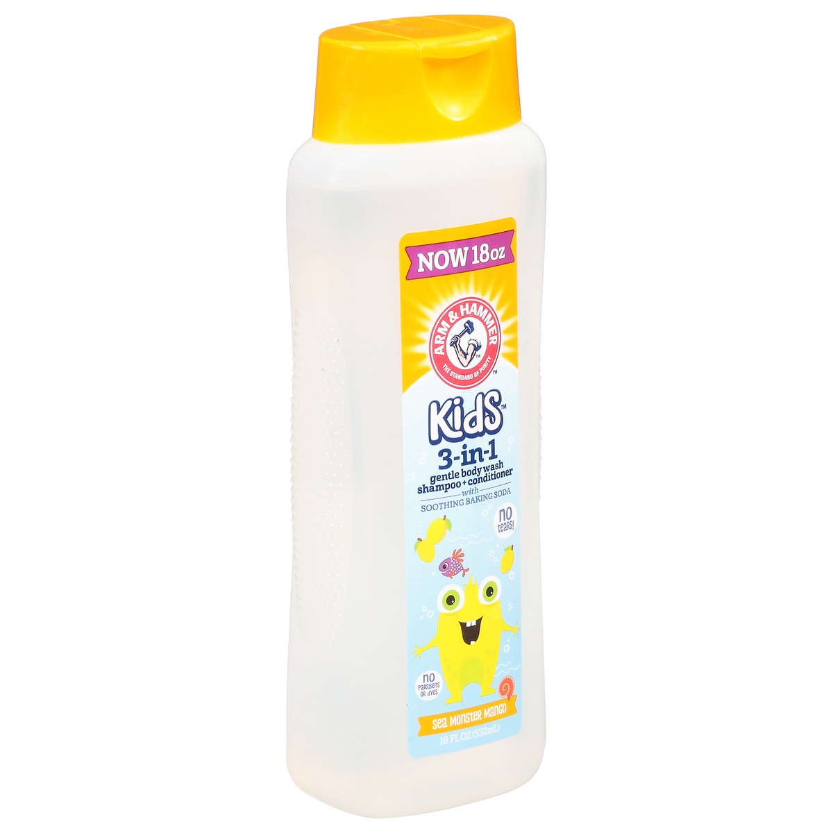 slide 3 of 12, ARM & HAMMER Kids Sea Monster Mango 3 in 1 Gentle Body Wash Shampoo + Conditioner 18 fl oz, 18 fl oz