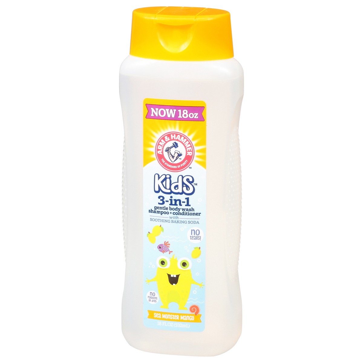 slide 4 of 12, ARM & HAMMER Kids Sea Monster Mango 3 in 1 Gentle Body Wash Shampoo + Conditioner 18 fl oz, 18 fl oz