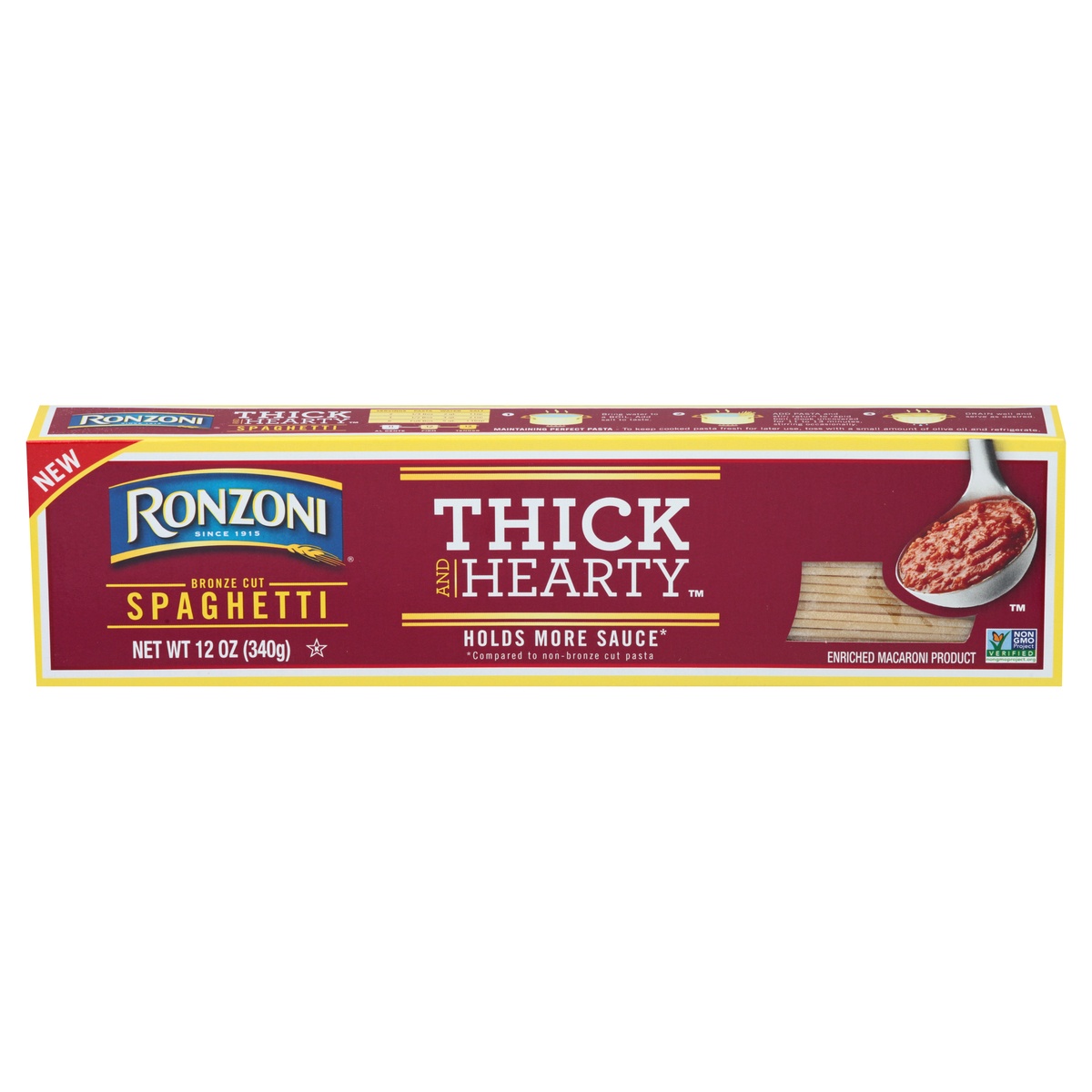 slide 1 of 5, Ronzoni Thick & Hearty Spaghetti, 12 oz