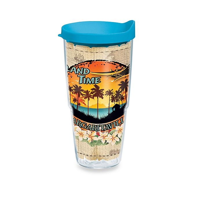 slide 1 of 1, Tervis Margaritaville Island Time Wrap Tumbler with Blue Lid, 24 oz