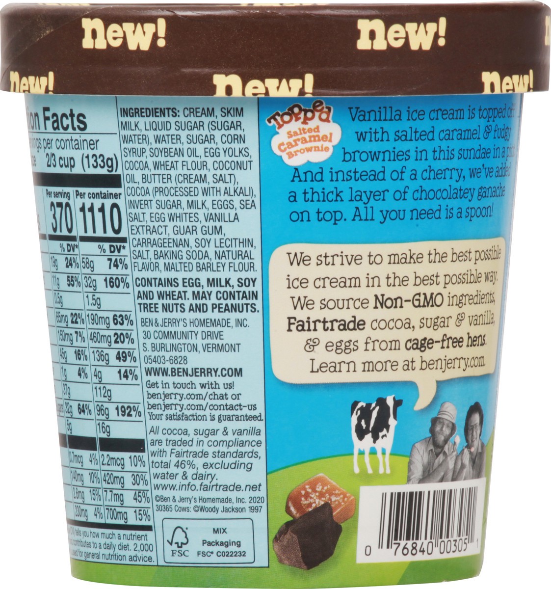 slide 4 of 9, Ben & Jerry's Topped Salted Caramel Brownie, 15.2 oz