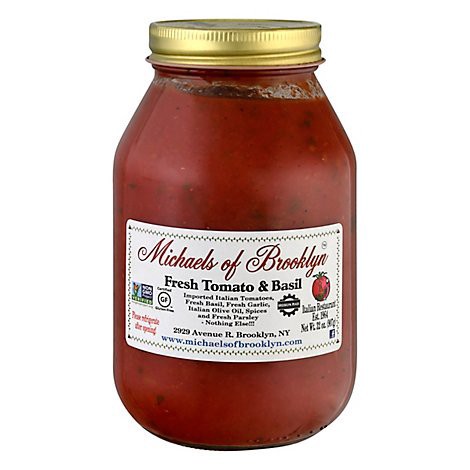 slide 1 of 1, Michaels Of Brooklyn Pasta Sauce Freash Tomato & Basil Jar - 32 Oz, 32 oz