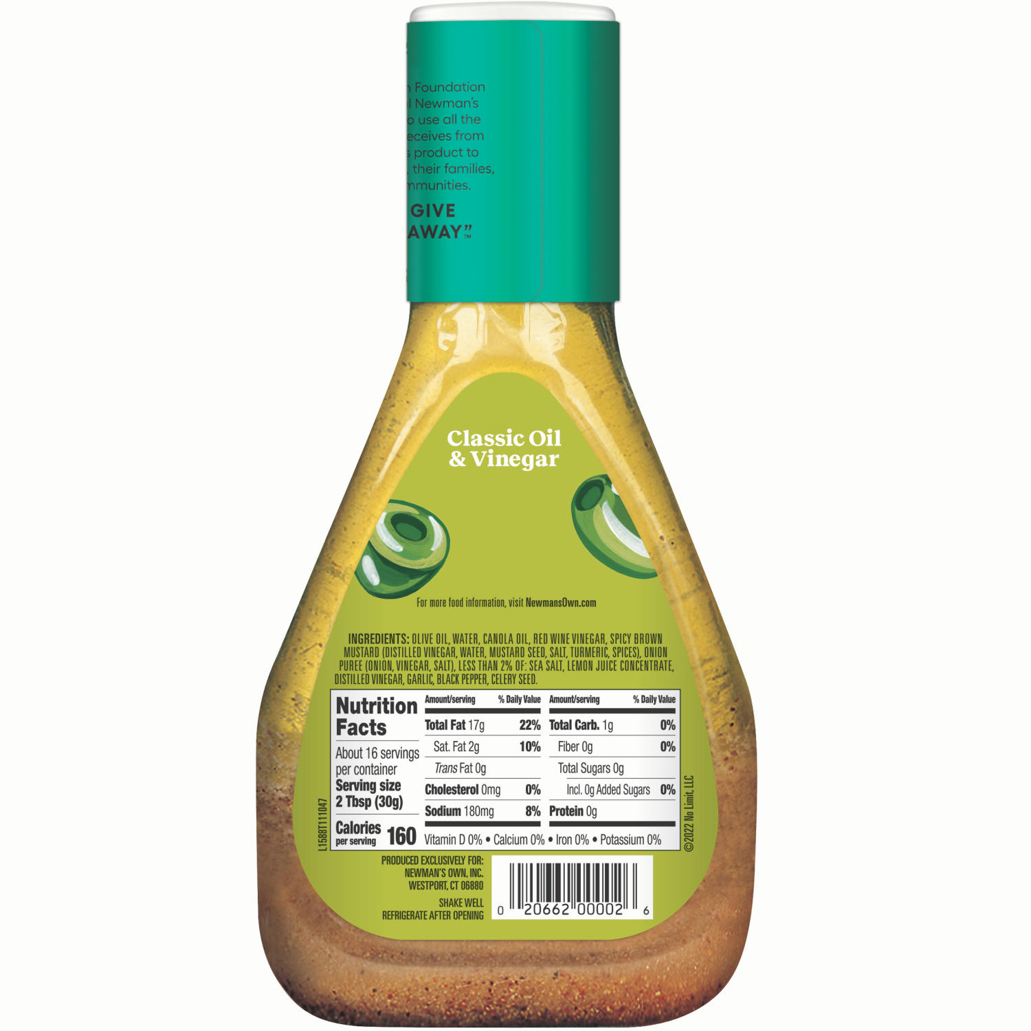 slide 6 of 6, Newman's Own Classic Oil & Vinegar Dressing 16 fl oz, 16 oz