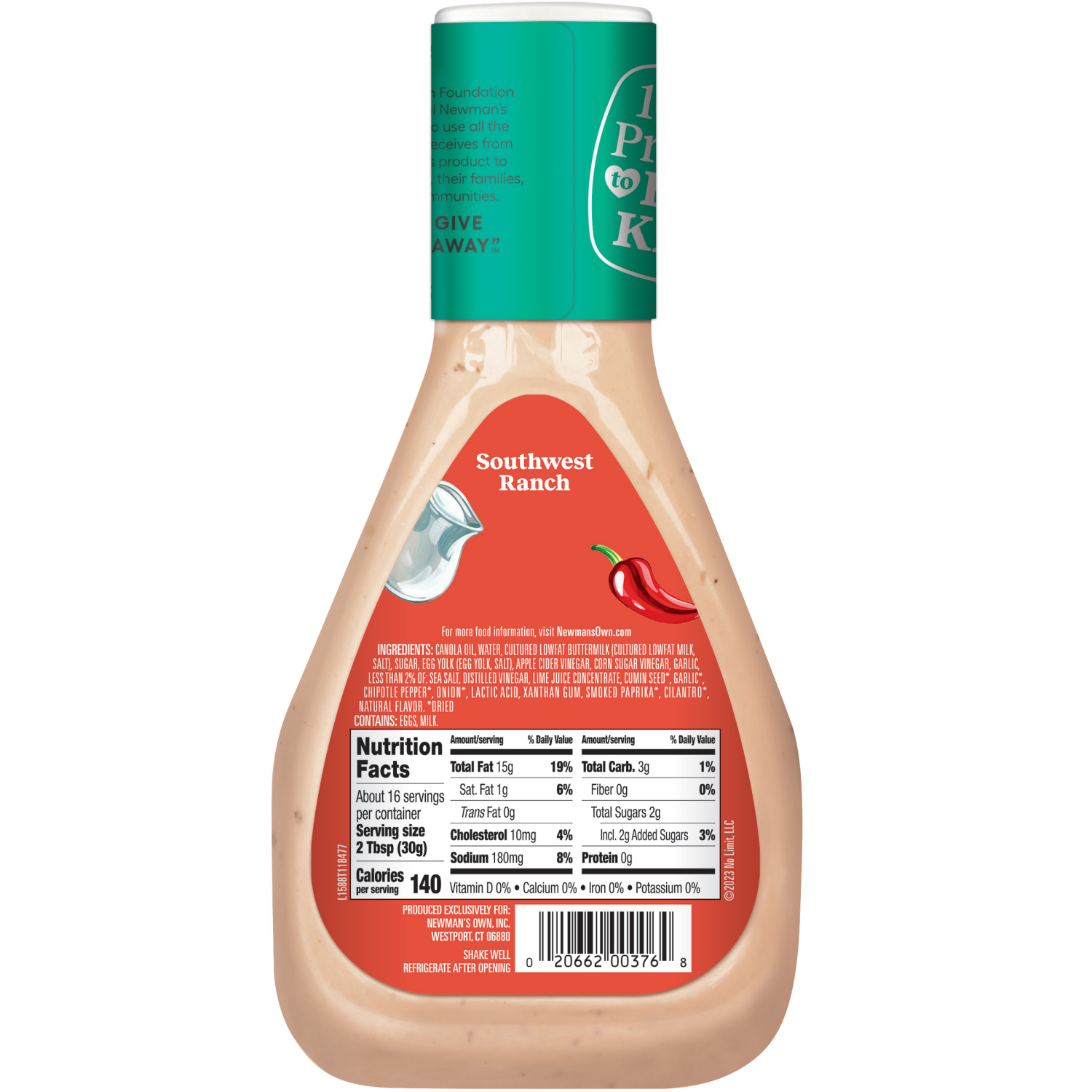 slide 2 of 2, Newman's Own Southwest Ranch, 16 fl oz