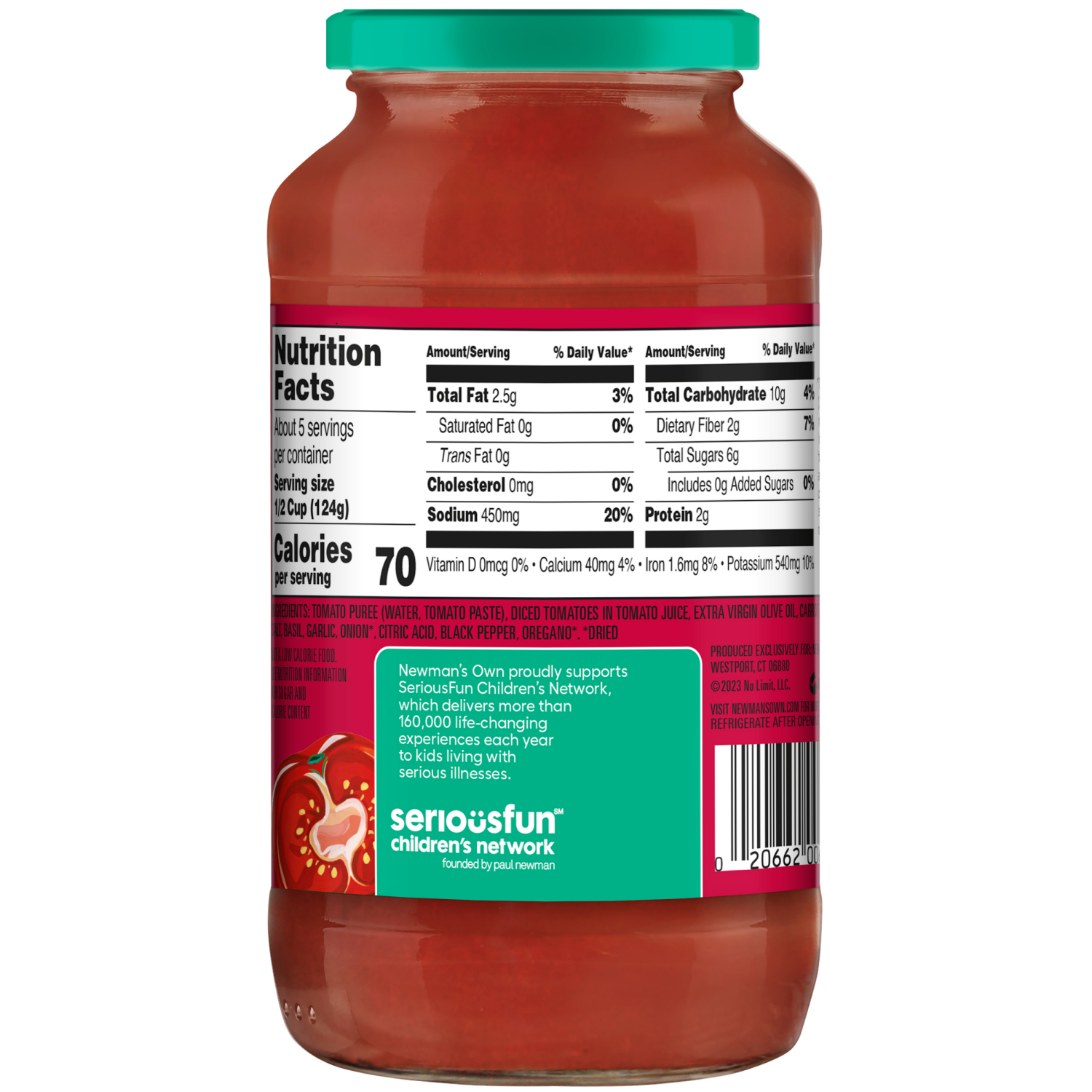 slide 2 of 2, Newman's Own Marinara Pasta Sauce 24 oz, 24 oz