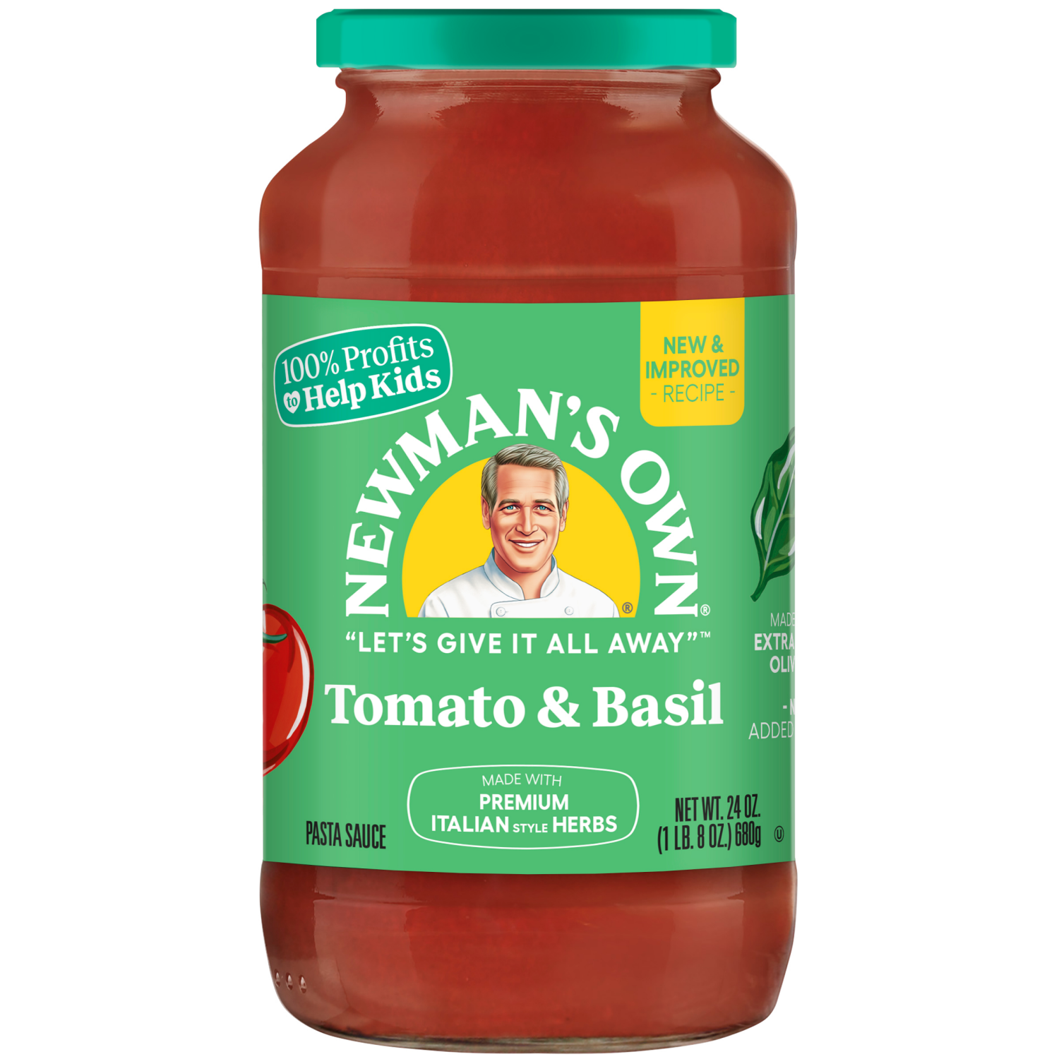 slide 1 of 2, Newman's Own Tomato & Basil Pasta Sauce 24 oz, 24 oz