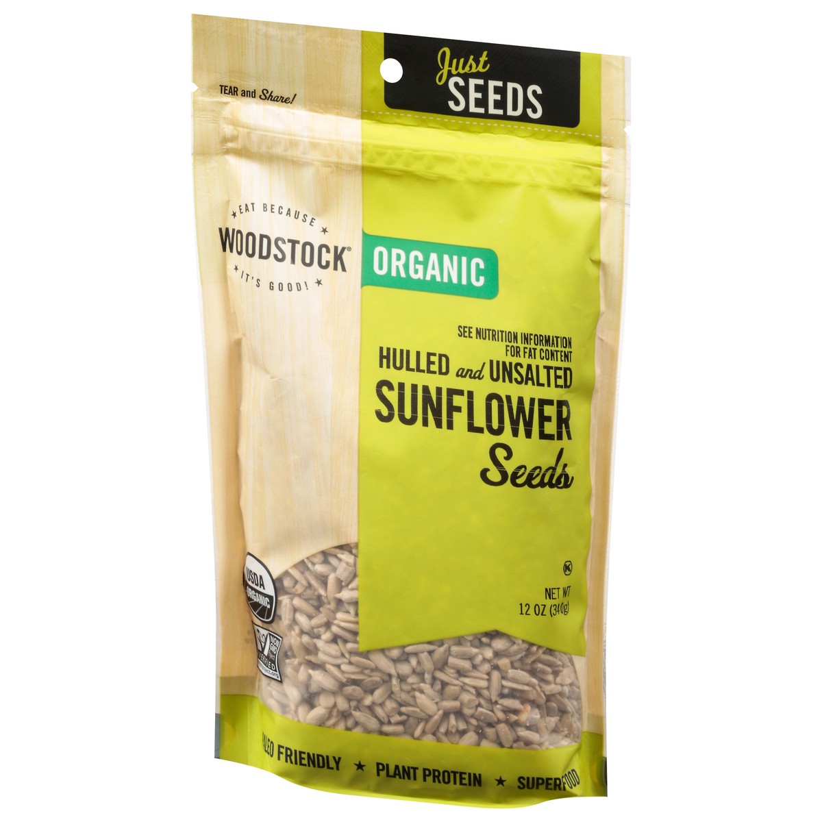 slide 3 of 9, Woodstock Organic Hulled and Unsalted Sunflower Seeds 12 oz, 12 oz