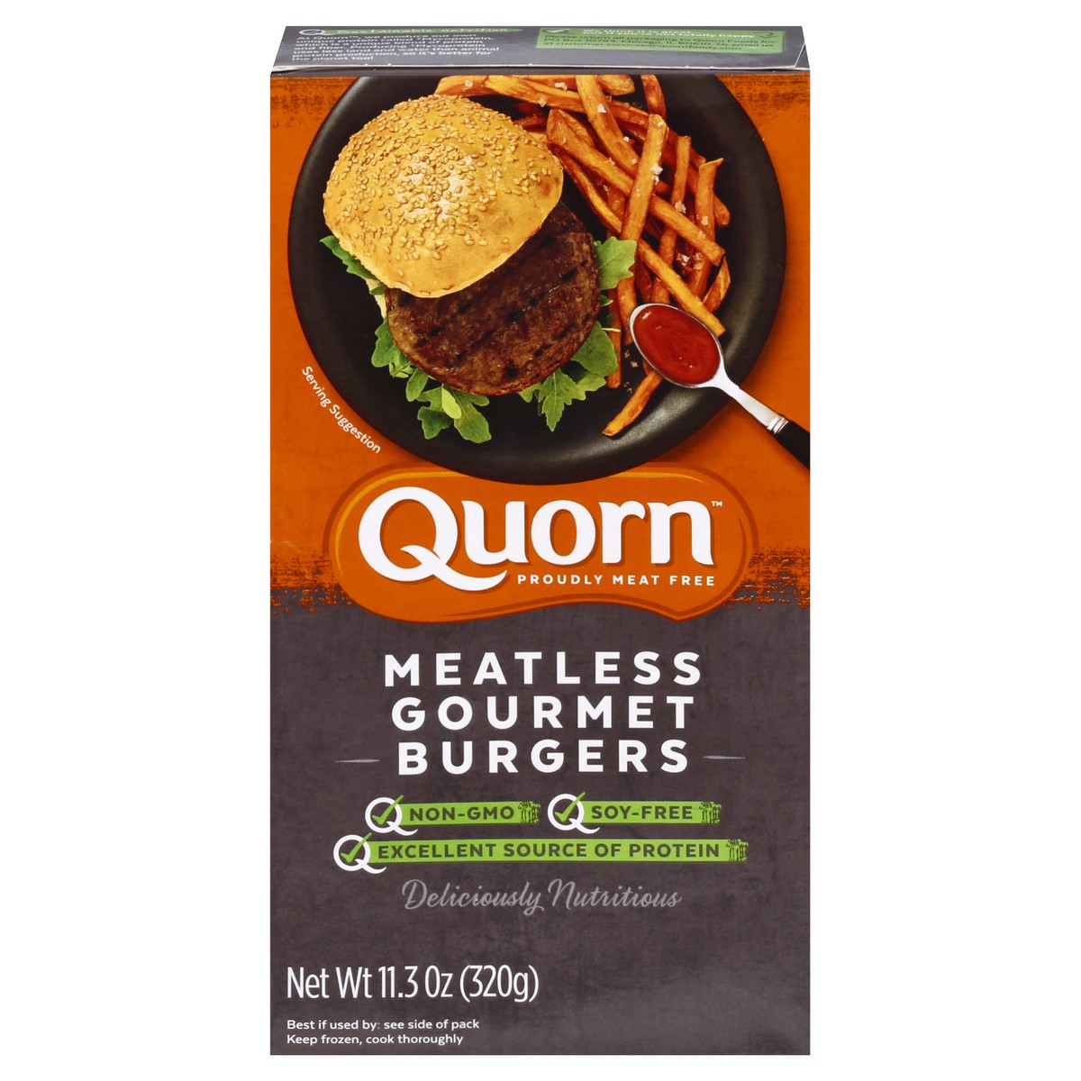 slide 1 of 10, Quorn Meatless Gourmet Burgers 4 ea, 11.3 oz